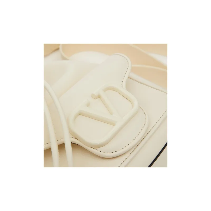 Valentino Locò Calfskin Bucket Bag, Handbag, Shoulder Bag, Crossbody Bag Women's Ivory White-6