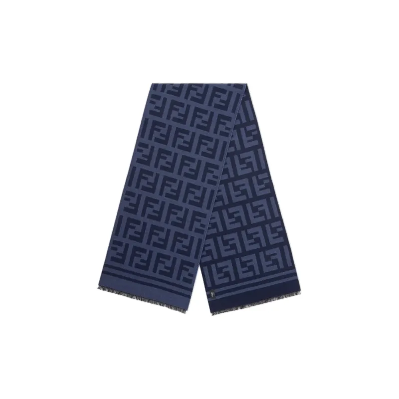 FENDI Knit Scarves Men's Dark Blue-0