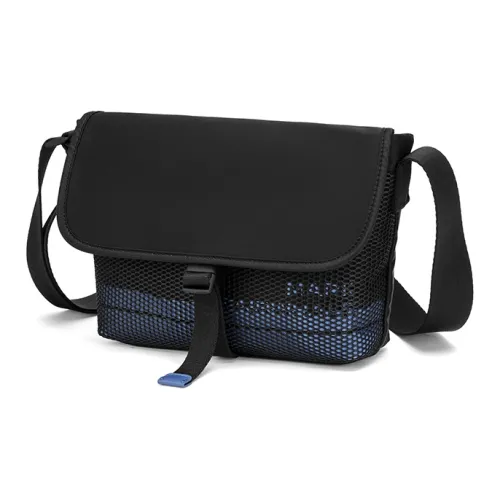 FAIRWHALE Fabric Crossbody Bag Medium Size Unisex Pure Black