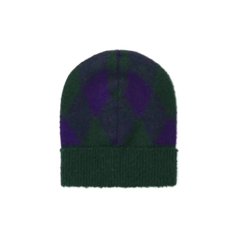 Burberry Argyle Intarsia Knit Turn Up Hem Beanie-1