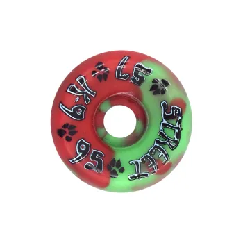 DOGTOWN Skateboard Wheels Land Surfboards 57mm X 95a-Red/Green Swirl