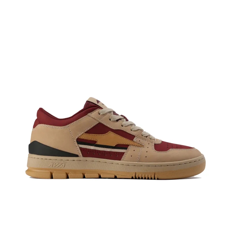 AVIA 825R Series Anti Slip Wear Resistant Low Top Skateboard Shoes Men's Beige Red-1