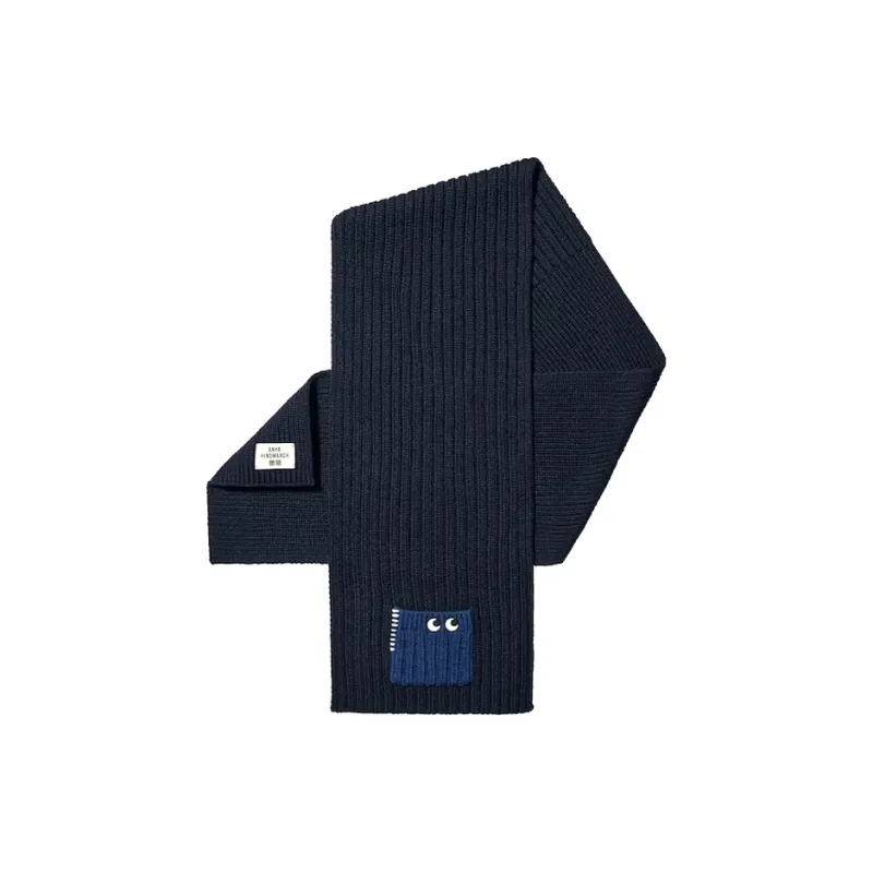 UNIQLO Knit Scarves Unisex Navy Blue-0