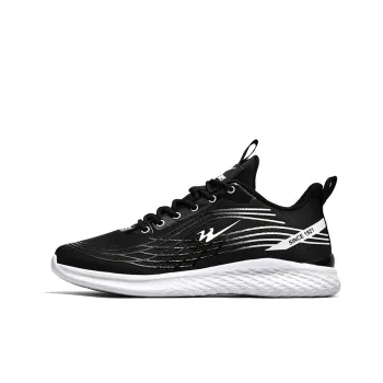 Binary Cushioned Anti-Slip Wear-Resistant Breathable Lightweight Low-Top Running Shoes Women's Black White