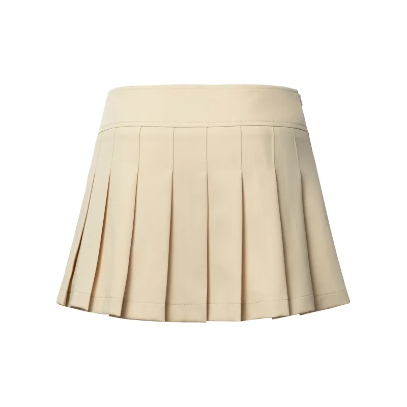PUKI Casual Short Skirts Women's Light Yellow-1