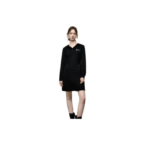 URBAN REVIVO Long-Sleeved Dresses Women's Jet Black