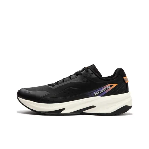 361° Cushioned Wear Resistant Water Resistant Low Top Training Running Shoes Men's Black Orange