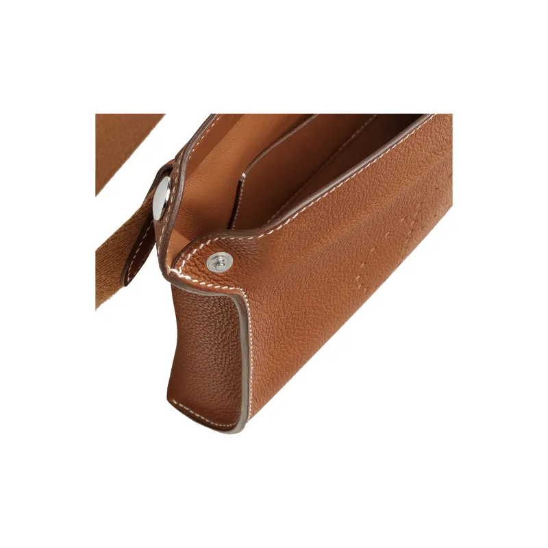HERMES Videpoches Barenia Faubourg Calfskin Crossbody Bag Shoulder Bag Women's Light Yellow Umber & Gold-4
