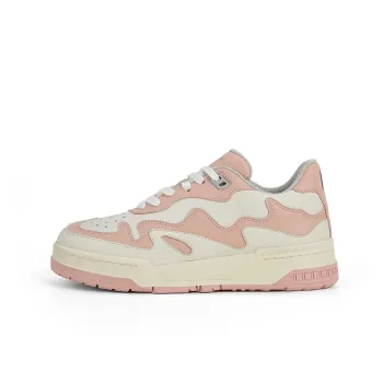 PAUZE Flame Anti Slip Wear Resistant Low Top Skateboard Shoes Unisex Beige Pink