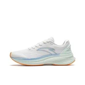 Anta Cushioning Wear Resistant Low Top Full Palm Thickened Nitrogen Technology Running Shoes Women's White Blue