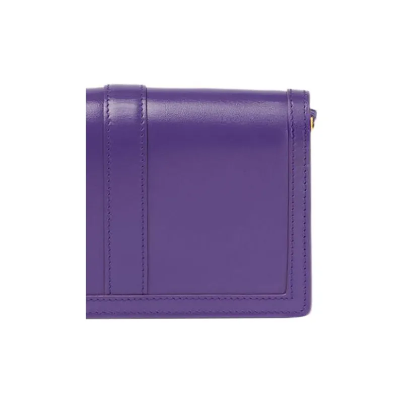 VERSACE Greca Goddess Cow Leather Patchwork With Lambskin One Shoulder Crossbody Clutches Mini Women's Purple-4