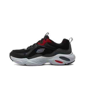 Skechers Stamina Airy Cushioning Anti Slip And Wear Resistant Low Top Chunky Sneakers Men's Black Gray