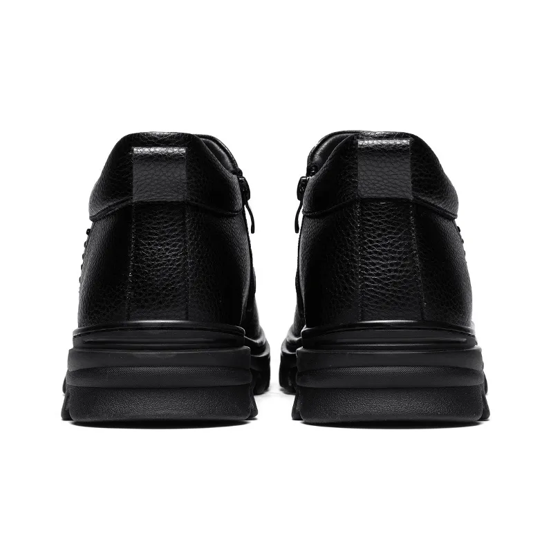 G.N.SHIJIA Men's Casual Shoes Men Mid Top Black/Brown-11
