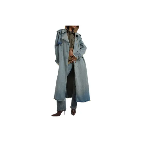 Jaded London Trench Coats Women's Light Blue