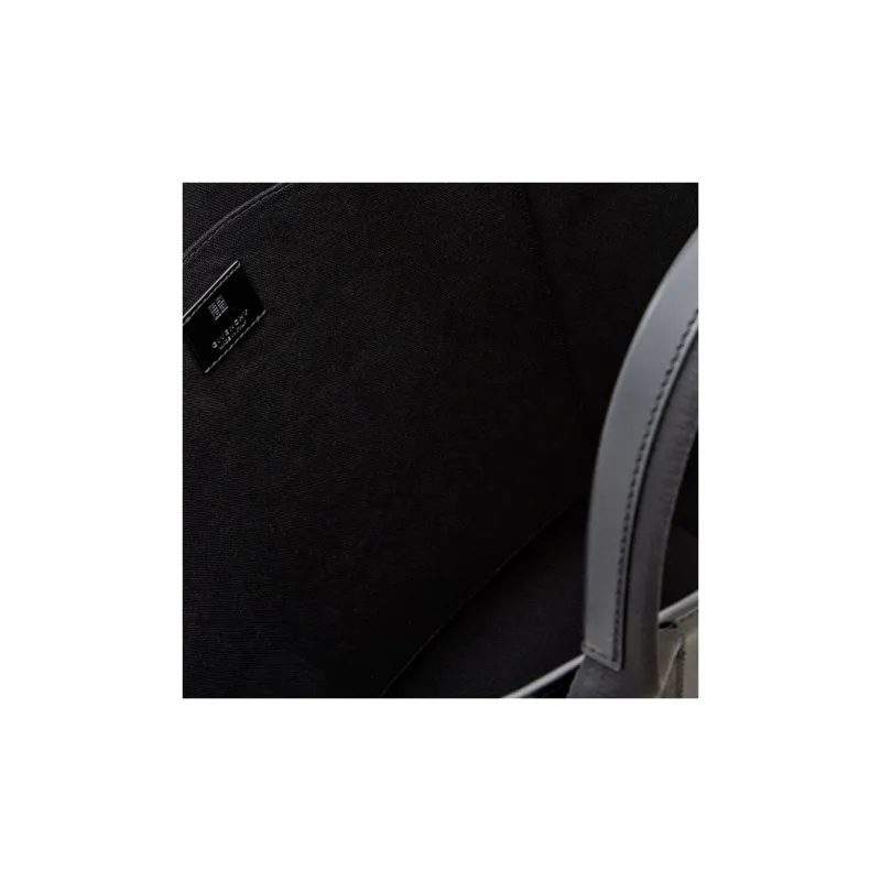 GIVENCHY Coated Canvas Fabric With Cow Leather Patchwork Tote Bag Shopping Bag Handbags Large Size Men's Black-3