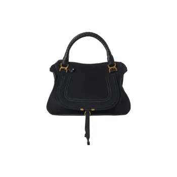 Chloe Marcie Calfskin Handbag Large Size Women's Midnight Blue