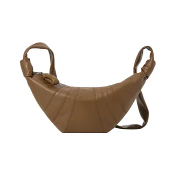 Lemaire Croissant Series Cow Leather Croissant Bag, Shoulder Bag, Crossbody Bag Trumpets Unisex Brown