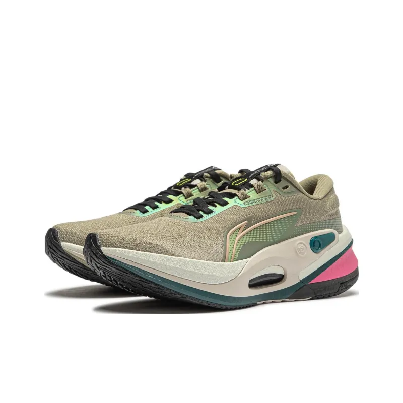 LiNing Furious Rider 7.0 V2 Wear Resistant Low Top Running Shoes Women's Green Gray-2