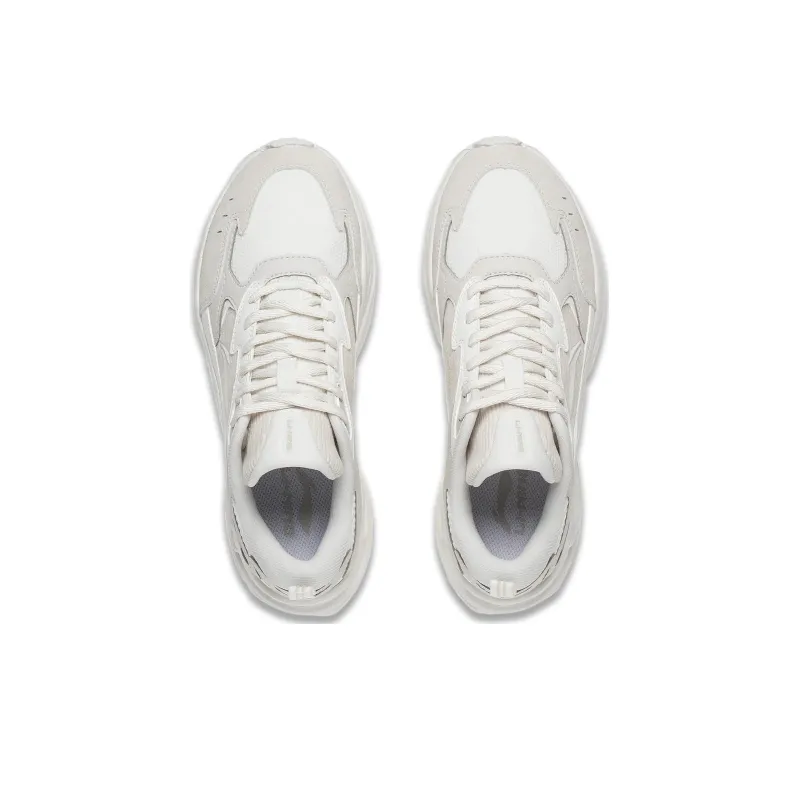 LiNing Stargazing Cushioned Slip Resistant Low Top Running Shoes Women's White-5