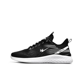 Binary Anti Slip Wear Resistant Low Top Running Shoes Men's Black White
