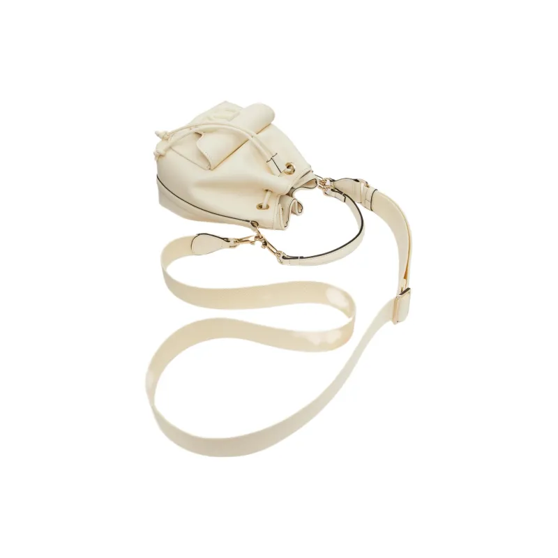 Valentino Locò Calfskin Bucket Bag, Handbag, Shoulder Bag, Crossbody Bag Women's Ivory White-4