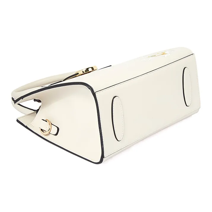 TUCANO PU With Cow Leather Shoulder Bag, Crossbody Bag, Handbag Tubas Women's Milk White-4