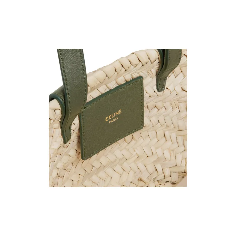 CELINE Triomphe Palm Leaf Cow Leather Tote Bag Shopping Bag Shoulder Bag Handbag Women's Olive Green-4