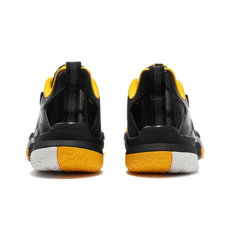 361° Burning Fight 3 M2 BE WATER Cushioned Slip Resistant Low Top Basketball Shoes Men's Black Yellow-3