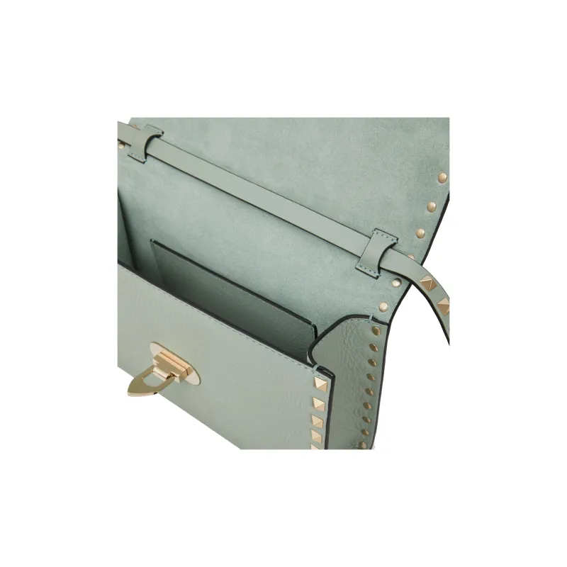 Valentino Rockstud Grained Calfskin Crossbody Bag Shoulder Bag Women's Aqua Green-5