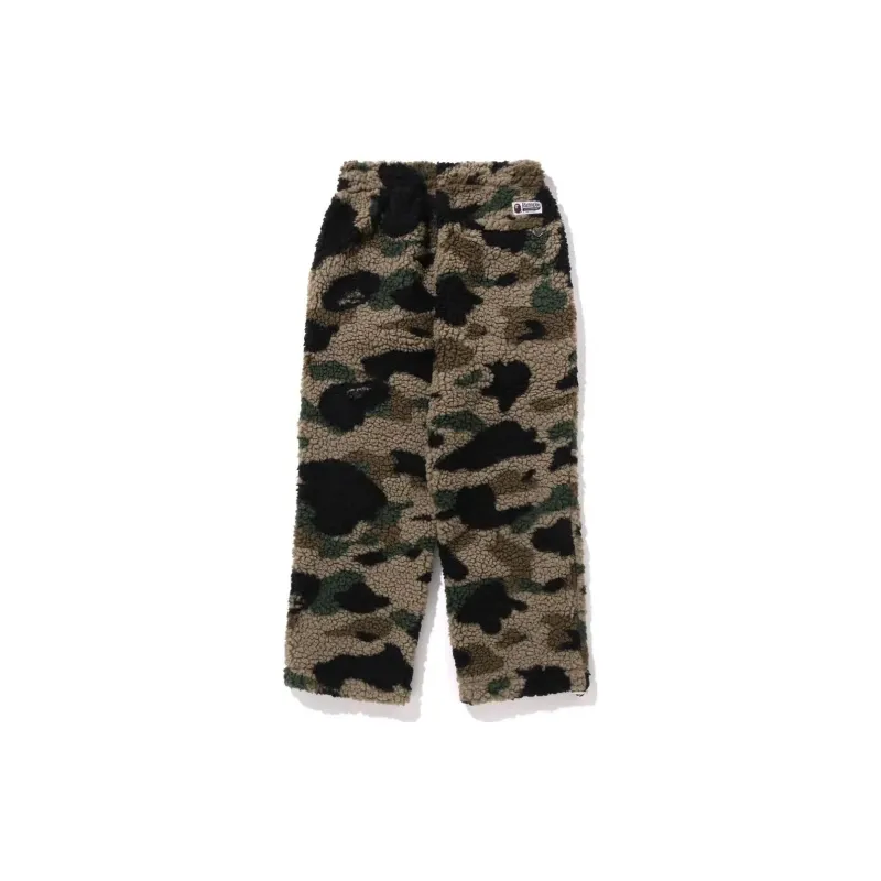 Bape 1st Camo Metal Ape Head One Point Fleece Pants-1