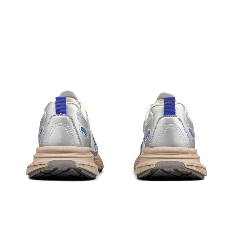 WENPU Anti Slip And Wear Resistant Height Increasing Low Top Chunky Sneakers Unisex White Ice Blue-6