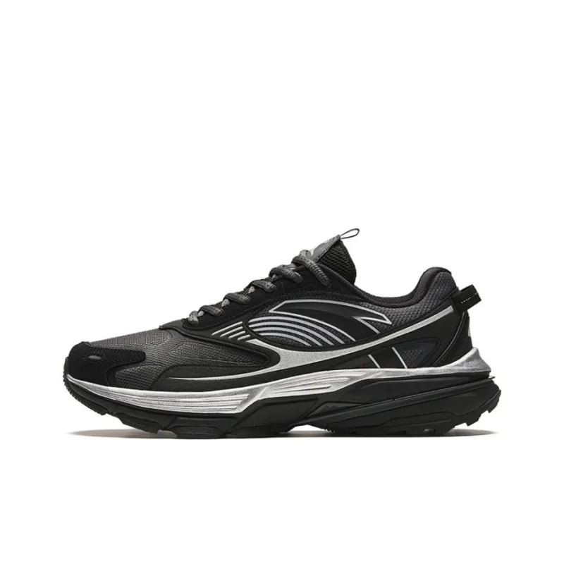 Anta Cushioning Wear Resistant Low Top Casual Shoes Men's Gray Black-0