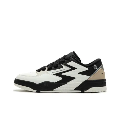 361° Wear Resistant Low Top Skateboard Shoes Men's Black White