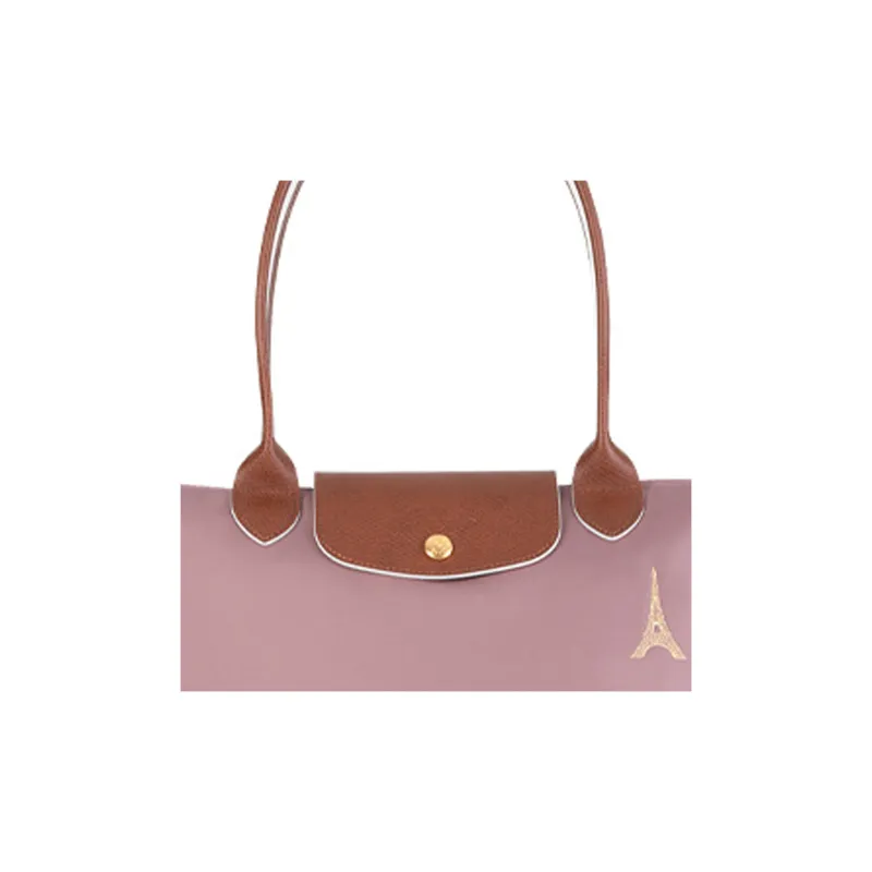LONGCHAMP Le Pliage Club Cow Leather Trim Tote Bag Shopping Bag Shoulder Bag Handbag Small Size Women's Pink-3