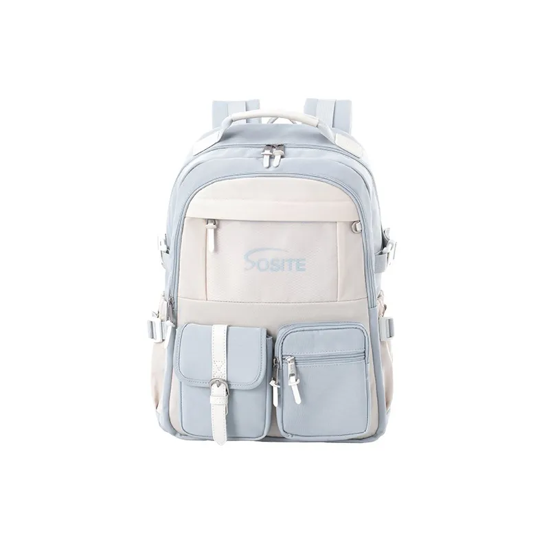 SOSITE Nylon Backpack Medium Size Unisex Light Green, Khaki, Candy Blue-5