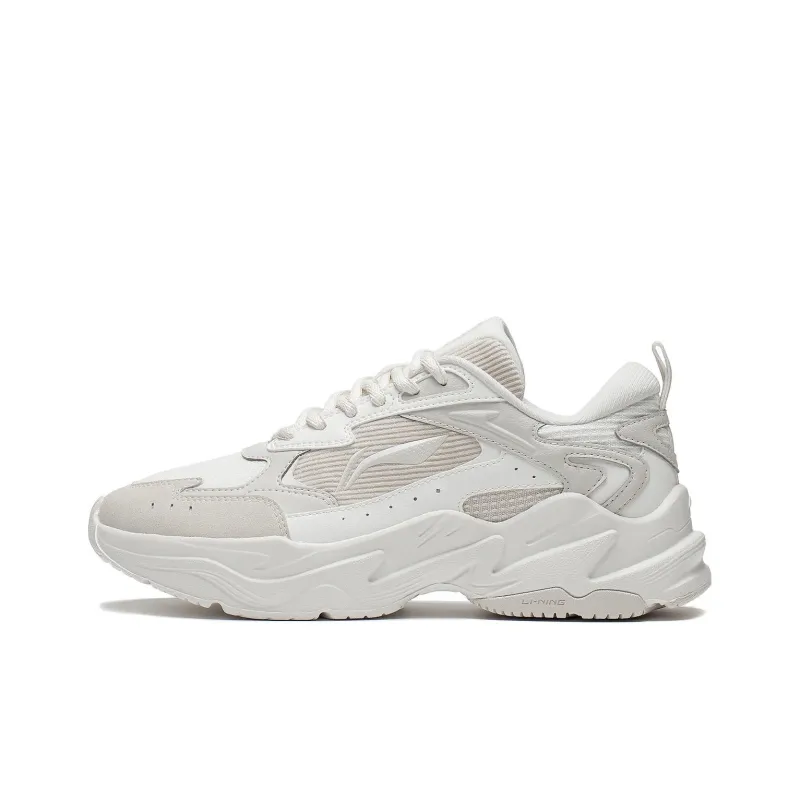 LiNing Stargazing Cushioned Slip Resistant Low Top Running Shoes Women's White-0