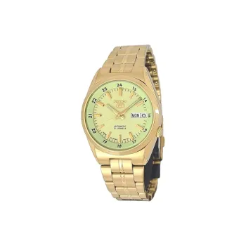 SEIKO Automatic Mechanical Movement Stainless Steel Strap Watch Men's Watches Yellow Watch Dial