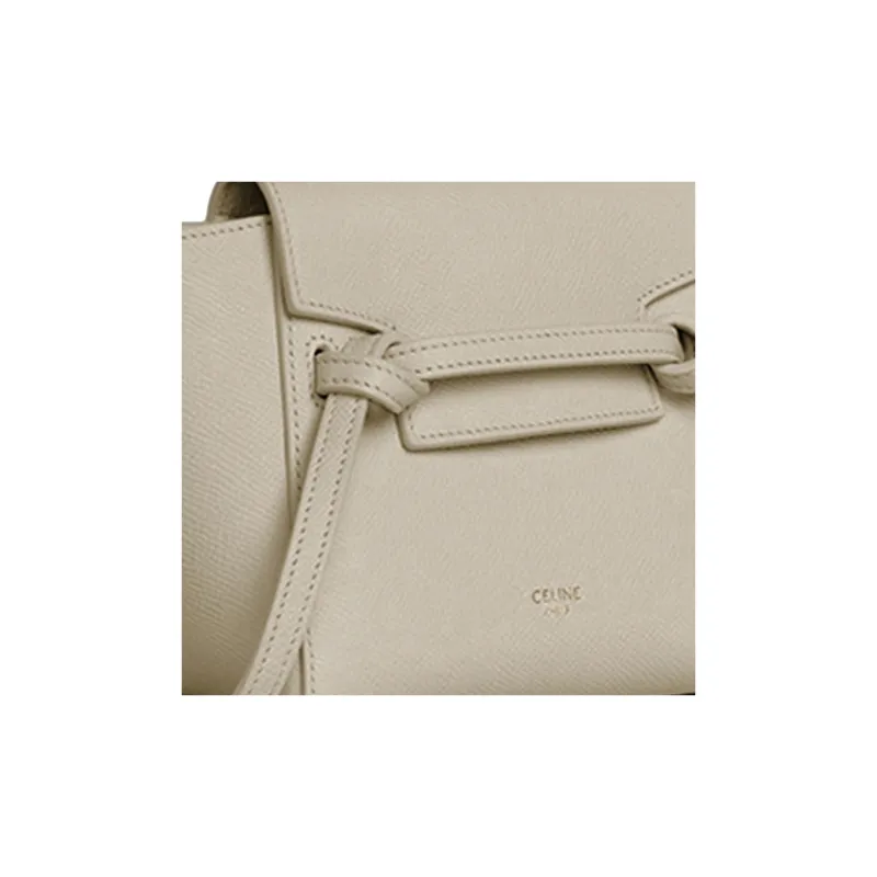 CELINE Belt Grained Calfskin Catfish Bag Handbag, Shoulder Bag, Crossbody Bag Women's Gray Green-4