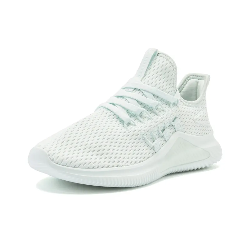 QIAODAN Wear resistant And Lightweight Low Top Running Shoes Women's Light Transparent Green Jordan White-2