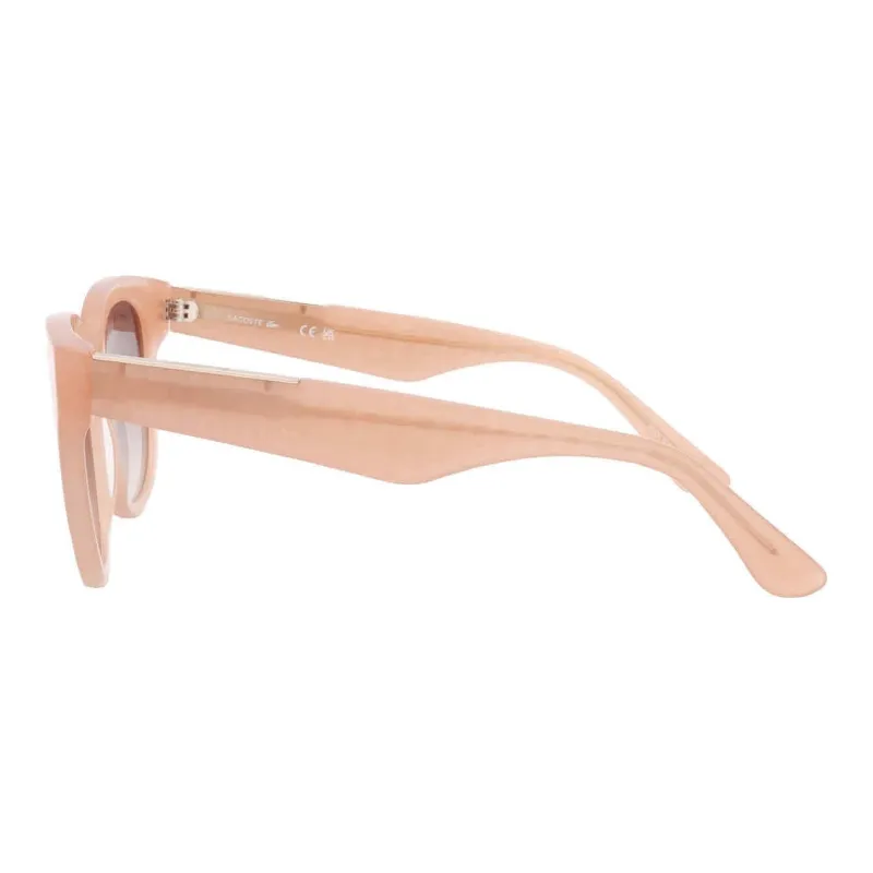 LACOSTE Plate Frame Square Sunglasses Women's Brown Pink-3