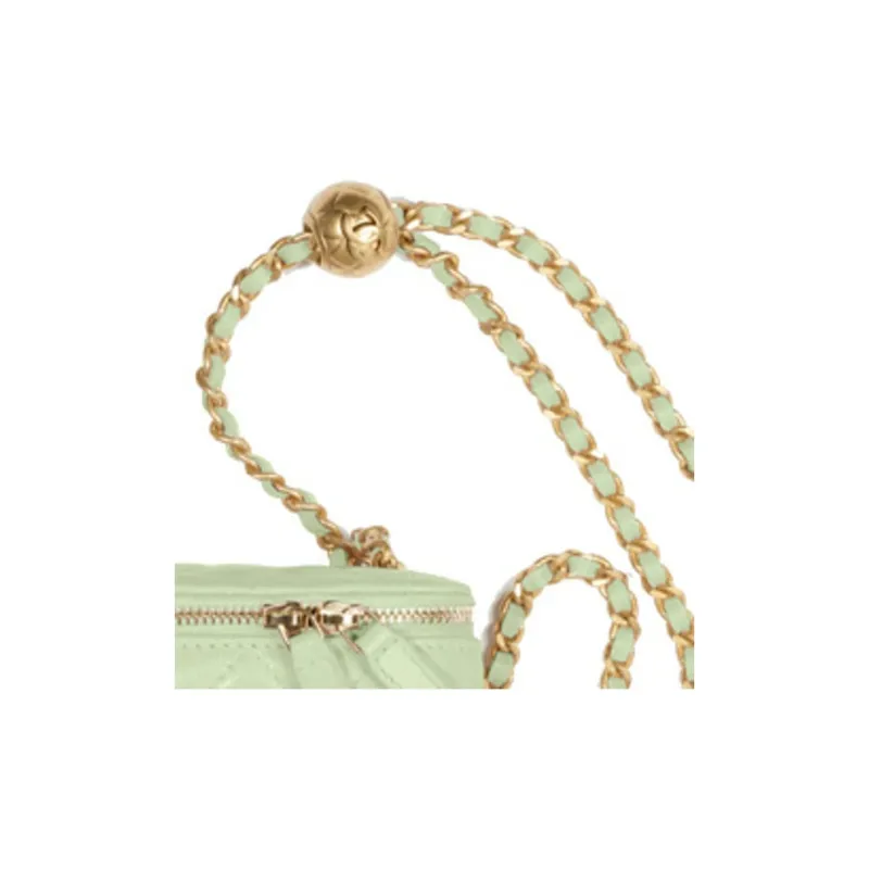 CHANEL Cow Leather Crossbody Bags Mini Women's Mint Green-4