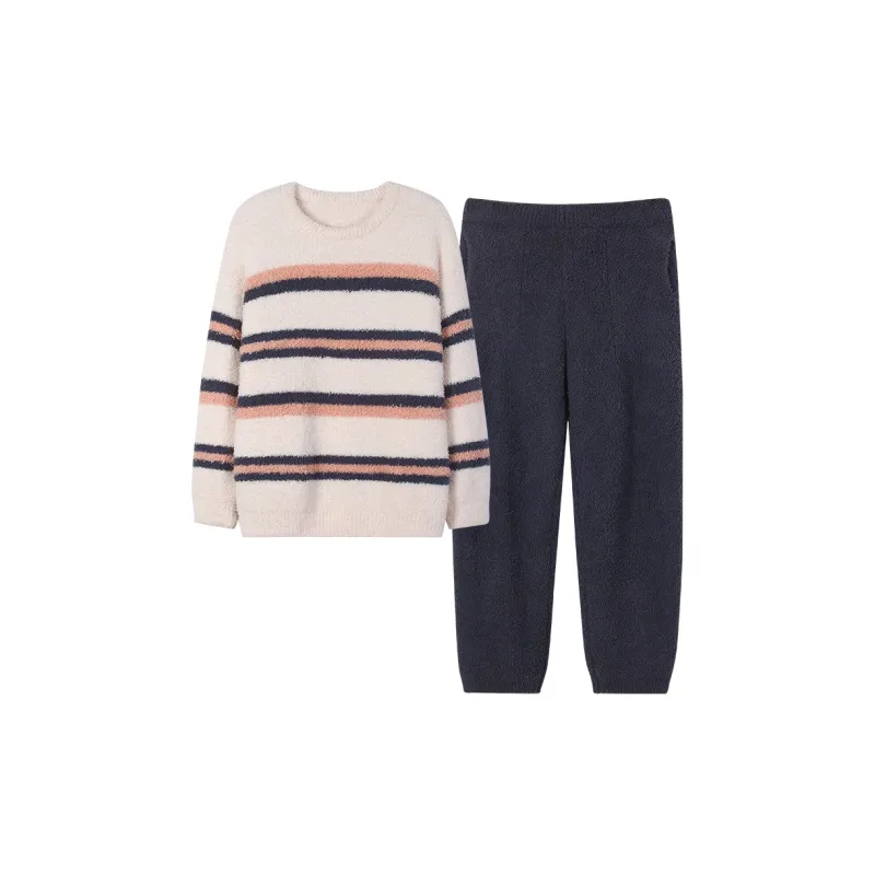 Sha Qian Pajama Set Autumn And Winter Season Women's Shrimp Color-0
