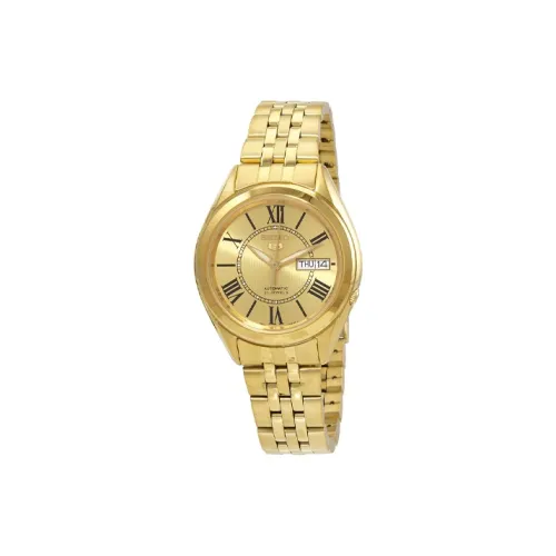 SEIKO Automatic Mechanical Movement Stainless Steel Strap Watch Men's Watches Gold Dial SNKL38