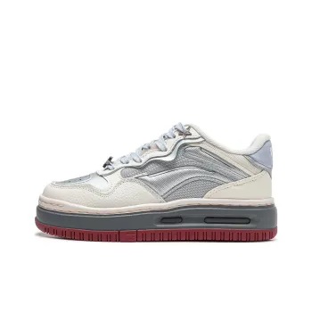LiNing Future C1 Abrasion Resistant Low Top Skateboard Shoes Women's White Silver