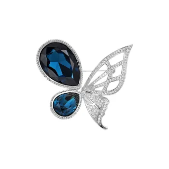 GAGA Austrian Crystal Brooches Unisex Blue