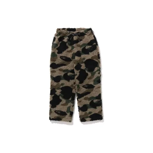 BAPE 1st Camo Metal Ape Head One Point Fleece Pants 