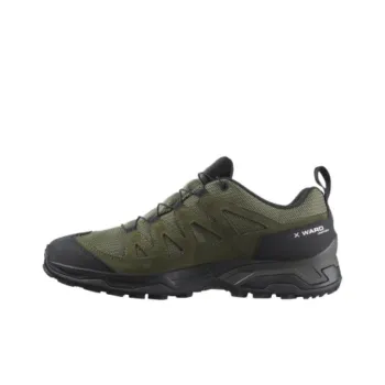 SALOMON X Ward LEATHER GORE TEX Low Top Outdoor Shoes Men's Green