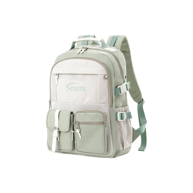 SOSITE Nylon Backpack Medium Size Unisex Light Green, Khaki, Candy Blue-10