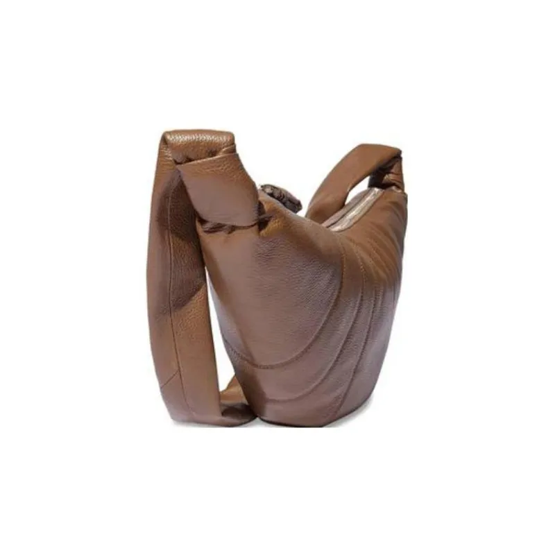 Lemaire Croissant Series Cow Leather Croissant Bag, Shoulder Bag, Crossbody Bag Medium Size Unisex Olive Brown-1