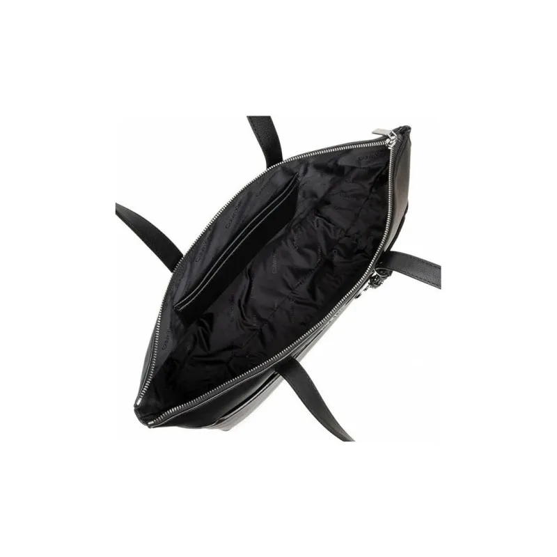 CK/Calvin Klein Polyurethane Tote Bag Shopping Bag Handbag Shoulder Bag Women's Black-3
